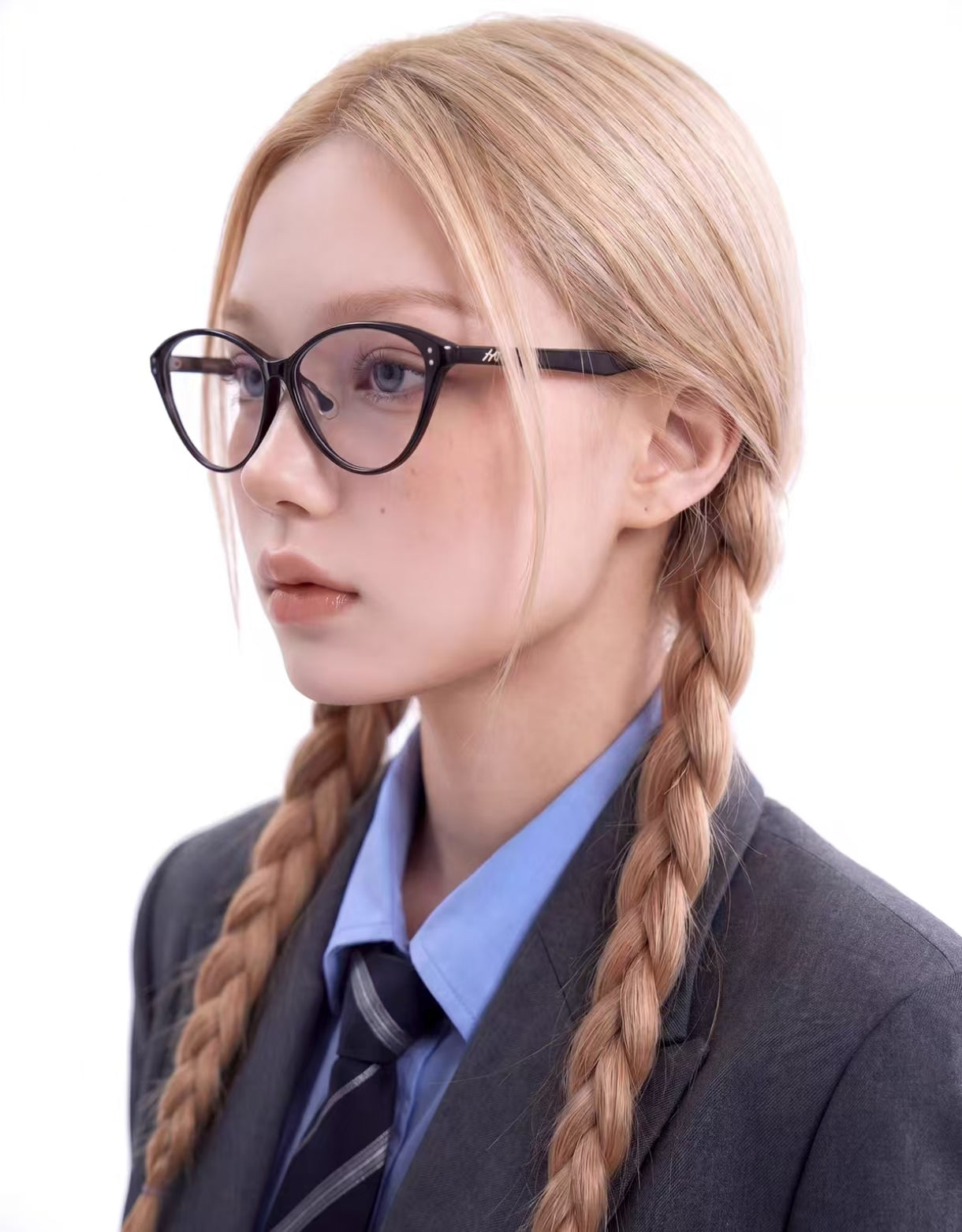 Women’s Chic Retro Black Oversized Cat Eye Blue Light Glasses