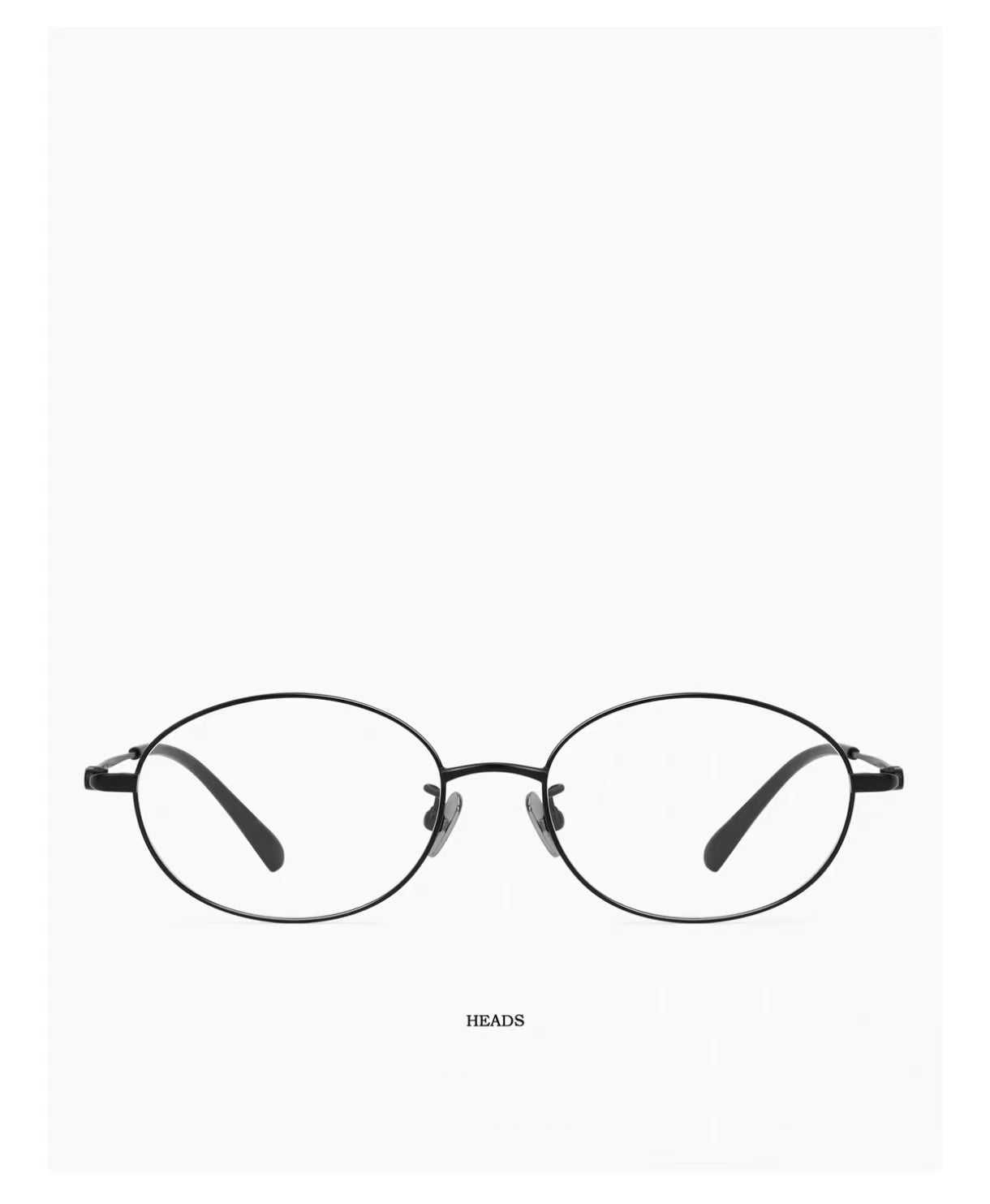 Black women's small-fit ultra-light semi-titanium oval full-rim glasses, front product view