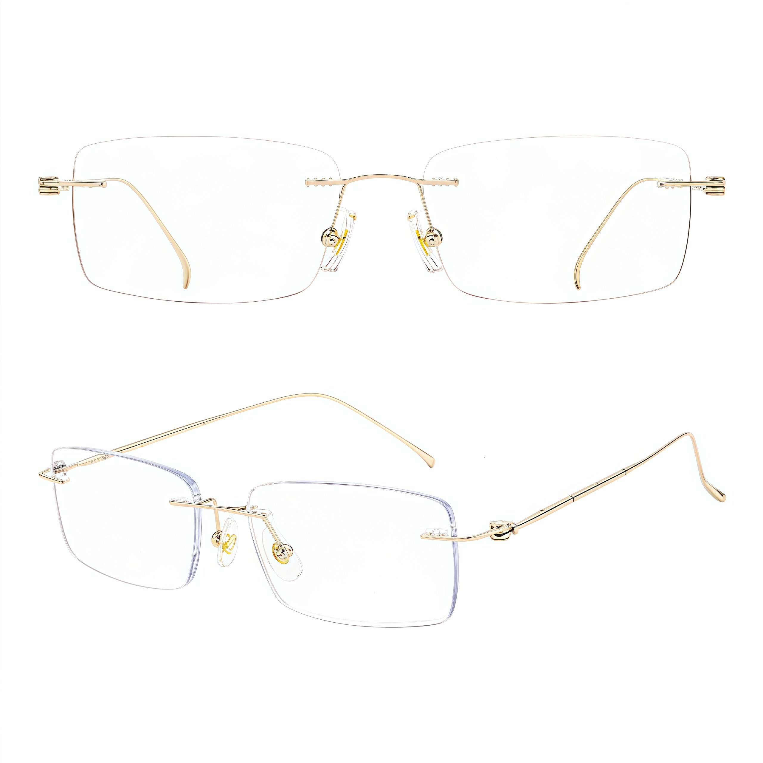 Unisex Vintage Classic Titanium Rimless Glasses