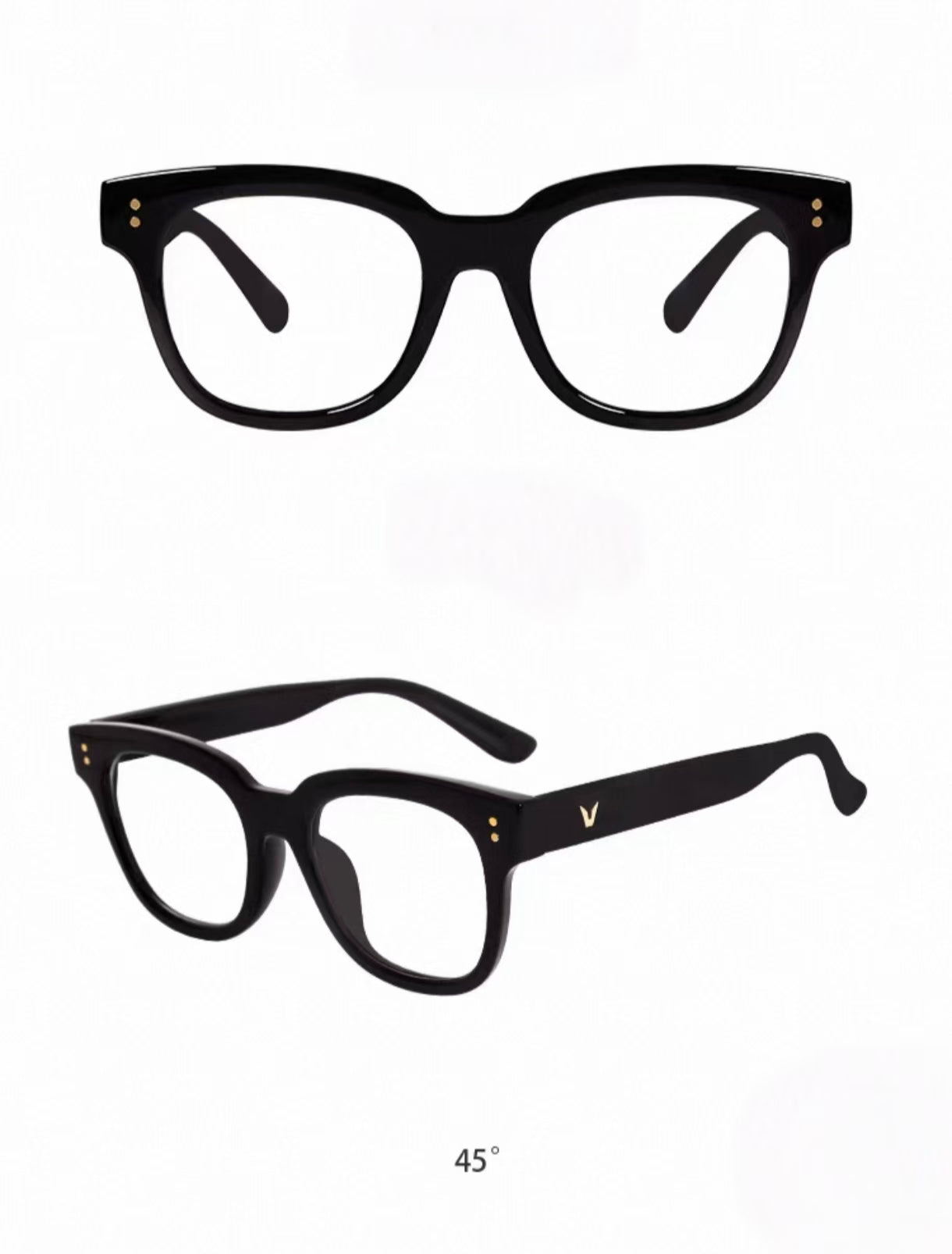 Unisex Retro Black Frame Oversized Anti-Blue Light Prescription Glasses