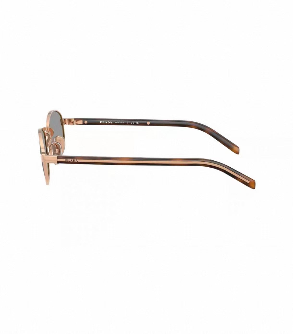 Gold&Gray unisex acetate and metal oval sunglasses, detail-03 view