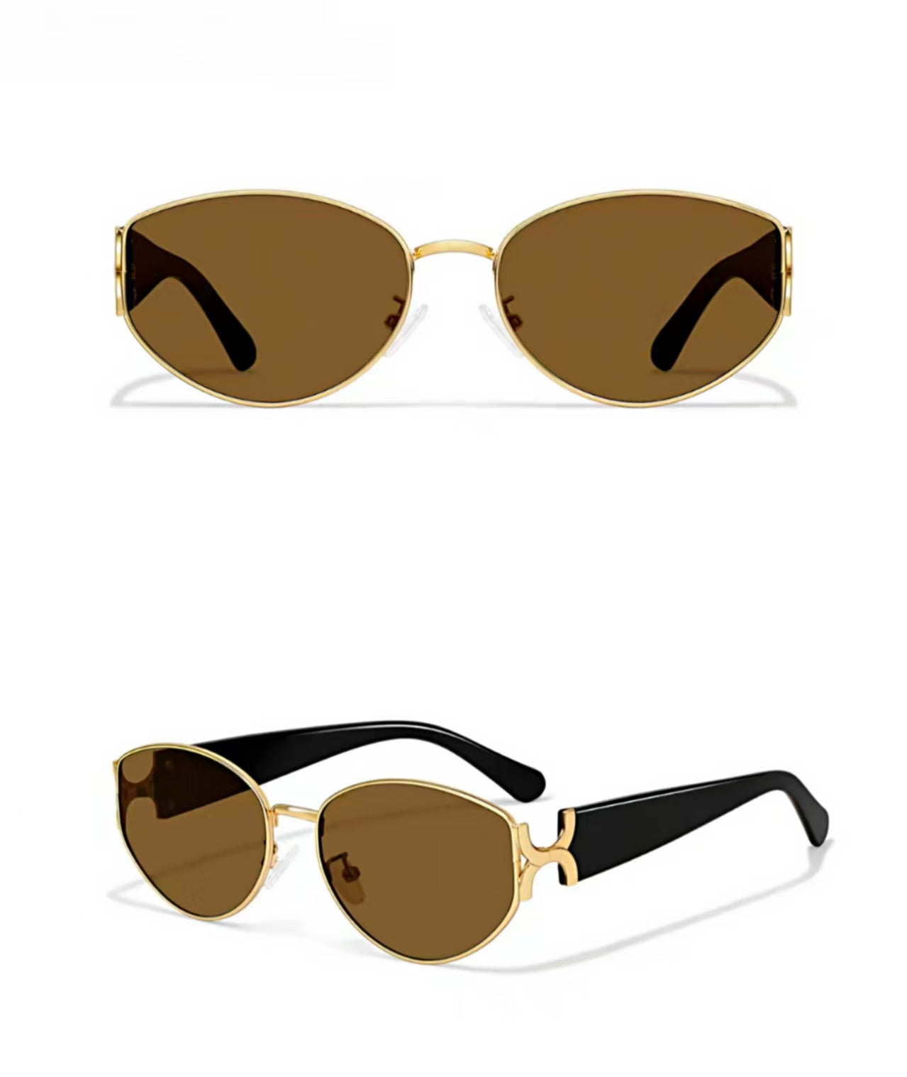 Vintage Old Money Women’s Metal Tea Cat Eye UV400 Sunglasses