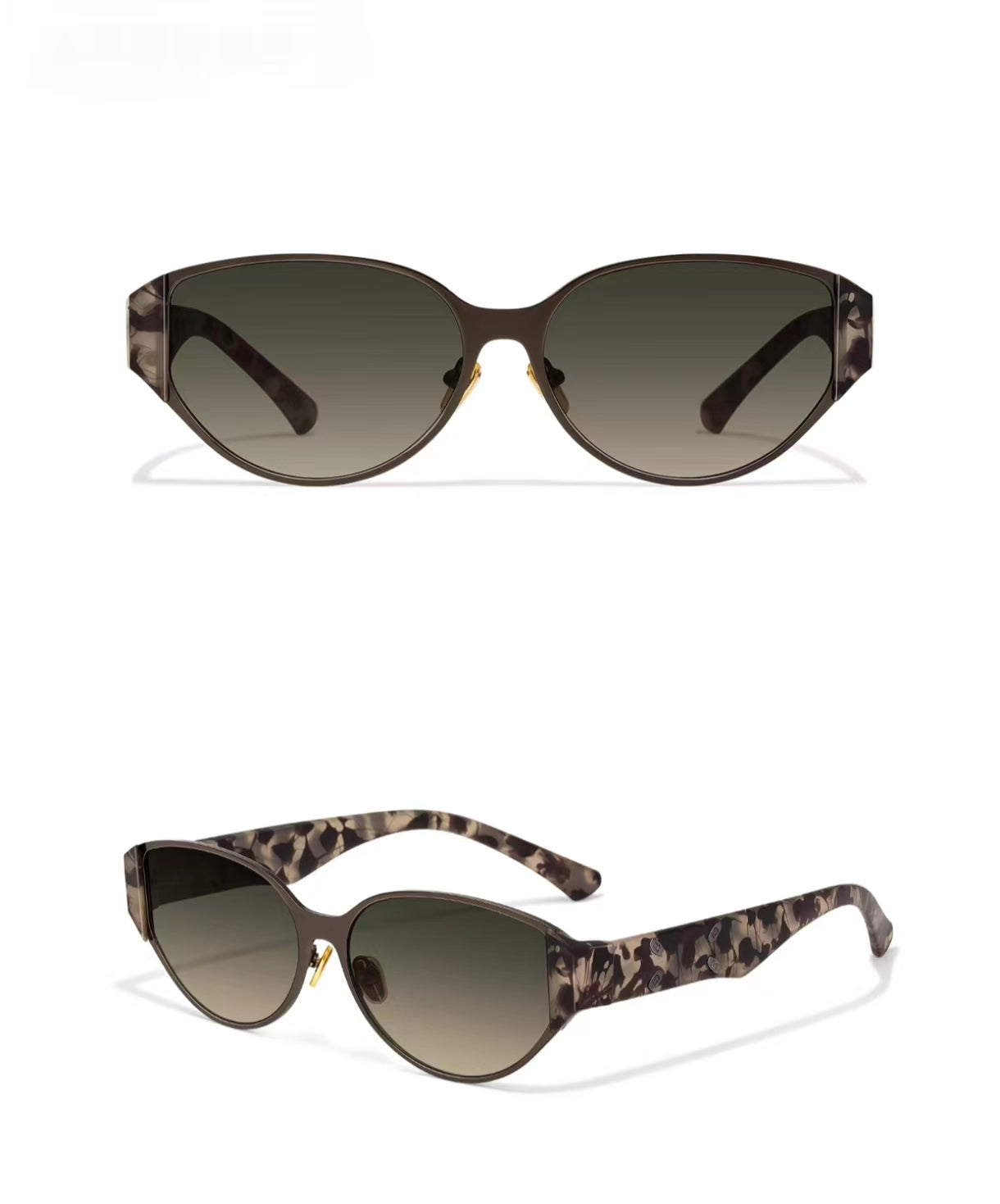 Vintage Women’s Off White Metal Cat Eye UV400 Beach Sunglasses