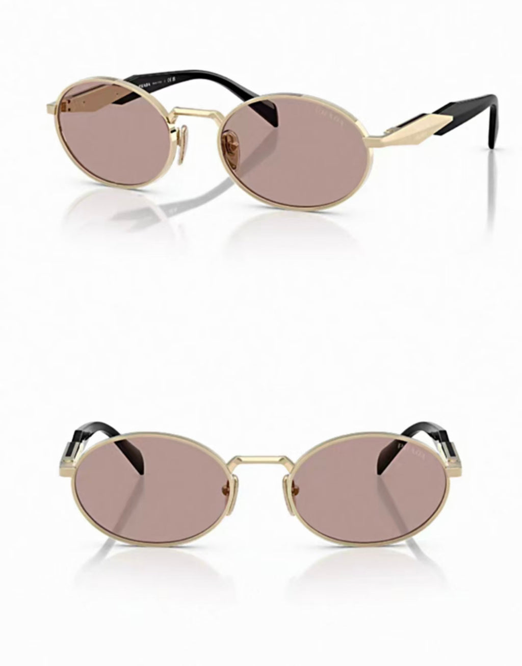Lavender Pink women acetate and metal oval sunglasses, detail-01 view