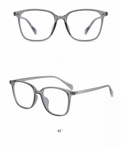 Crystal Gray oversized square full-rim eyeglass frame, product view