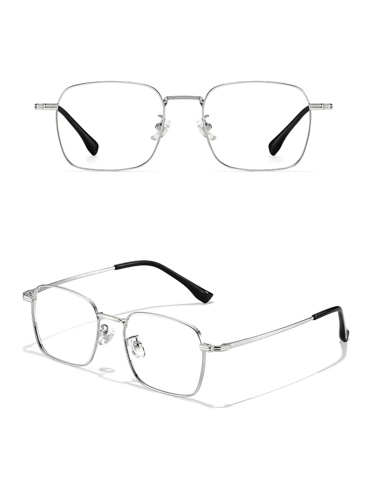 Unisex Ultra-Light Gold Titanium Square Anti-Blue Light Prescription Glasses Frame