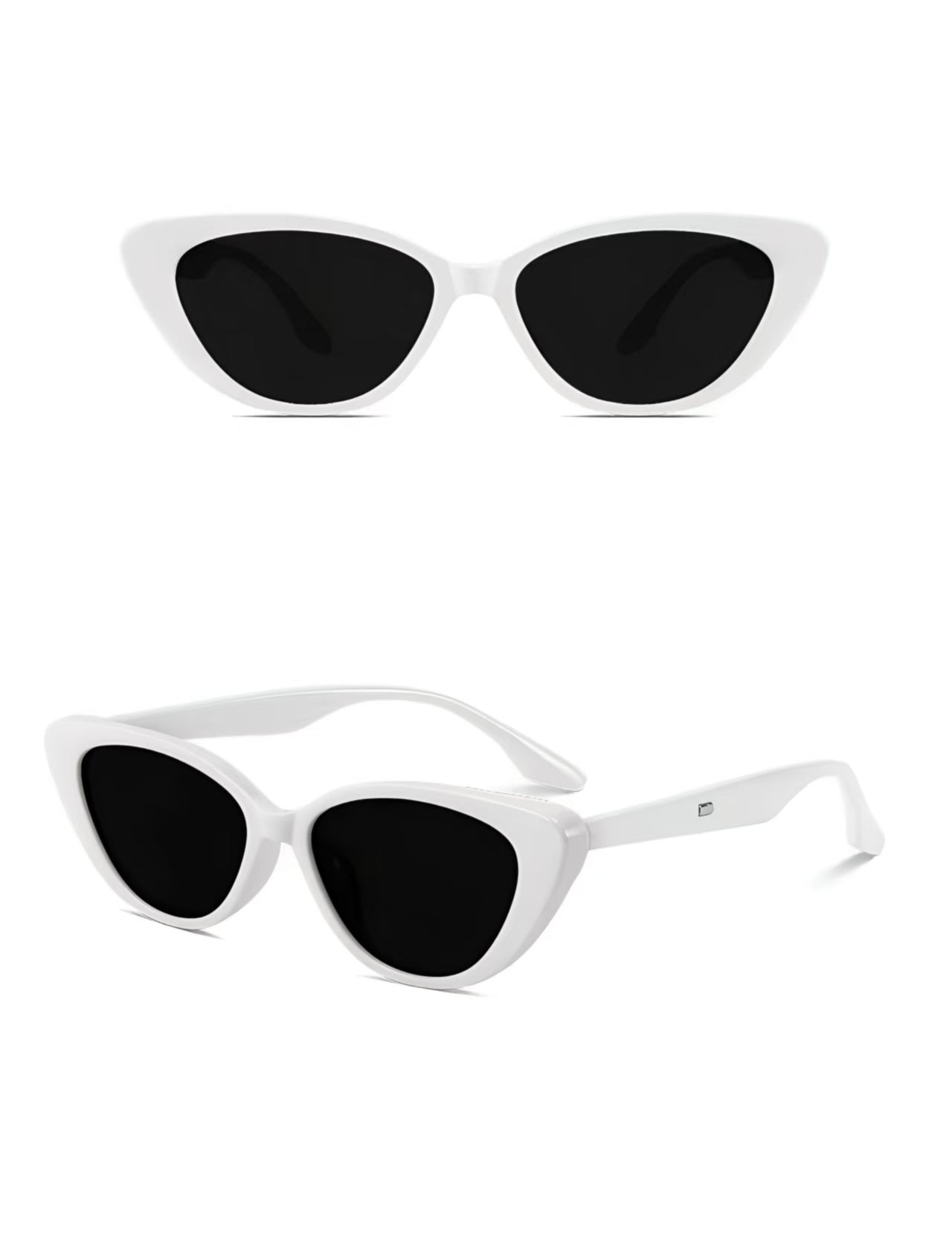 Luxury Summer Women’s White Small Cat Eye UV400 Sunglasses