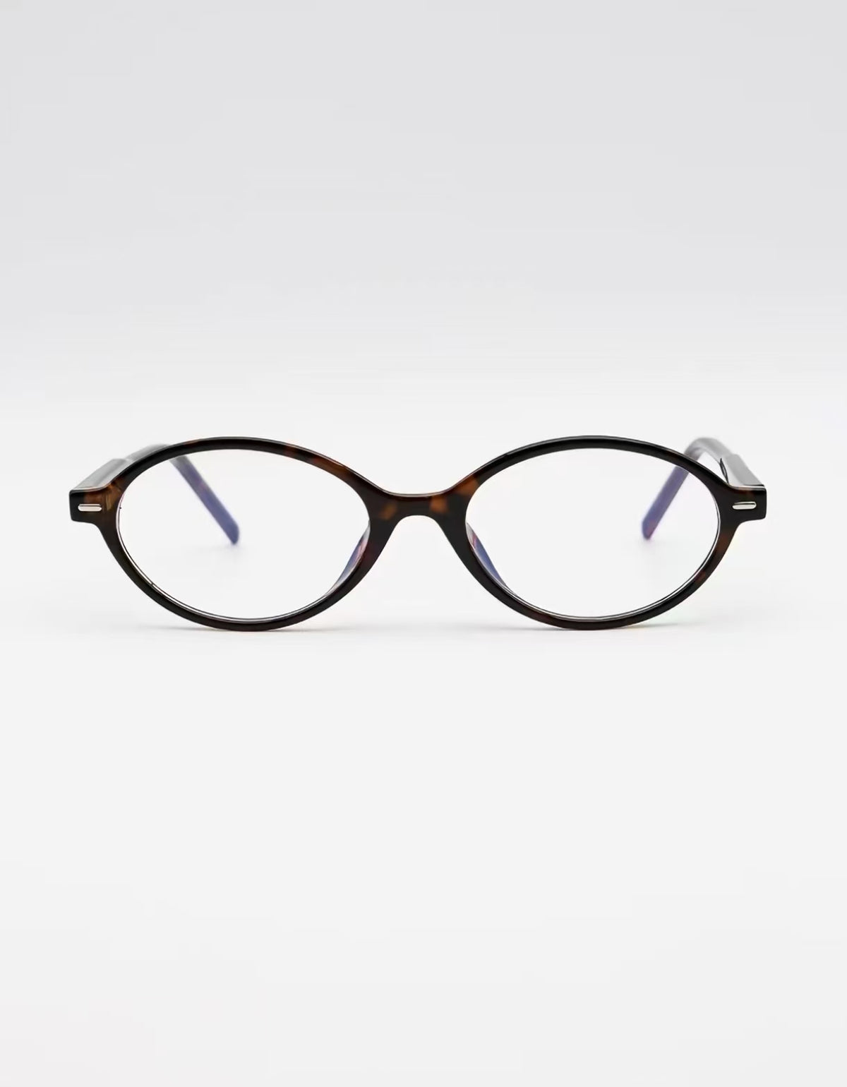 Leopard acetate oval full-rim glasses, front product view