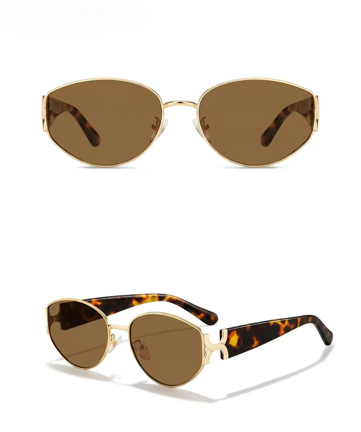 Vintage Old Money Women’s Metal Tea Cat Eye UV400 Sunglasses