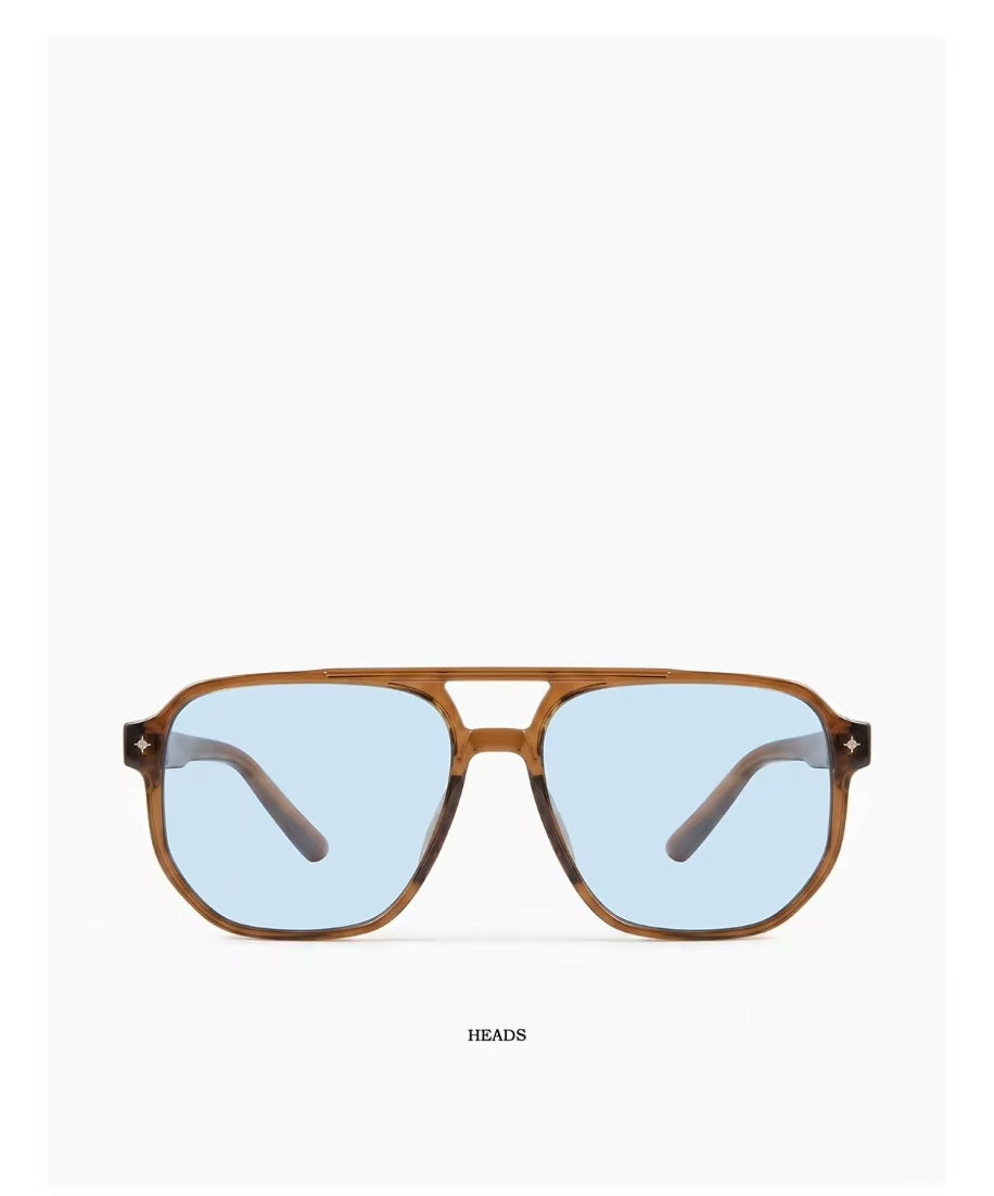 Vintage Women’s Black Brown Narrow Half Frame Sunglasses