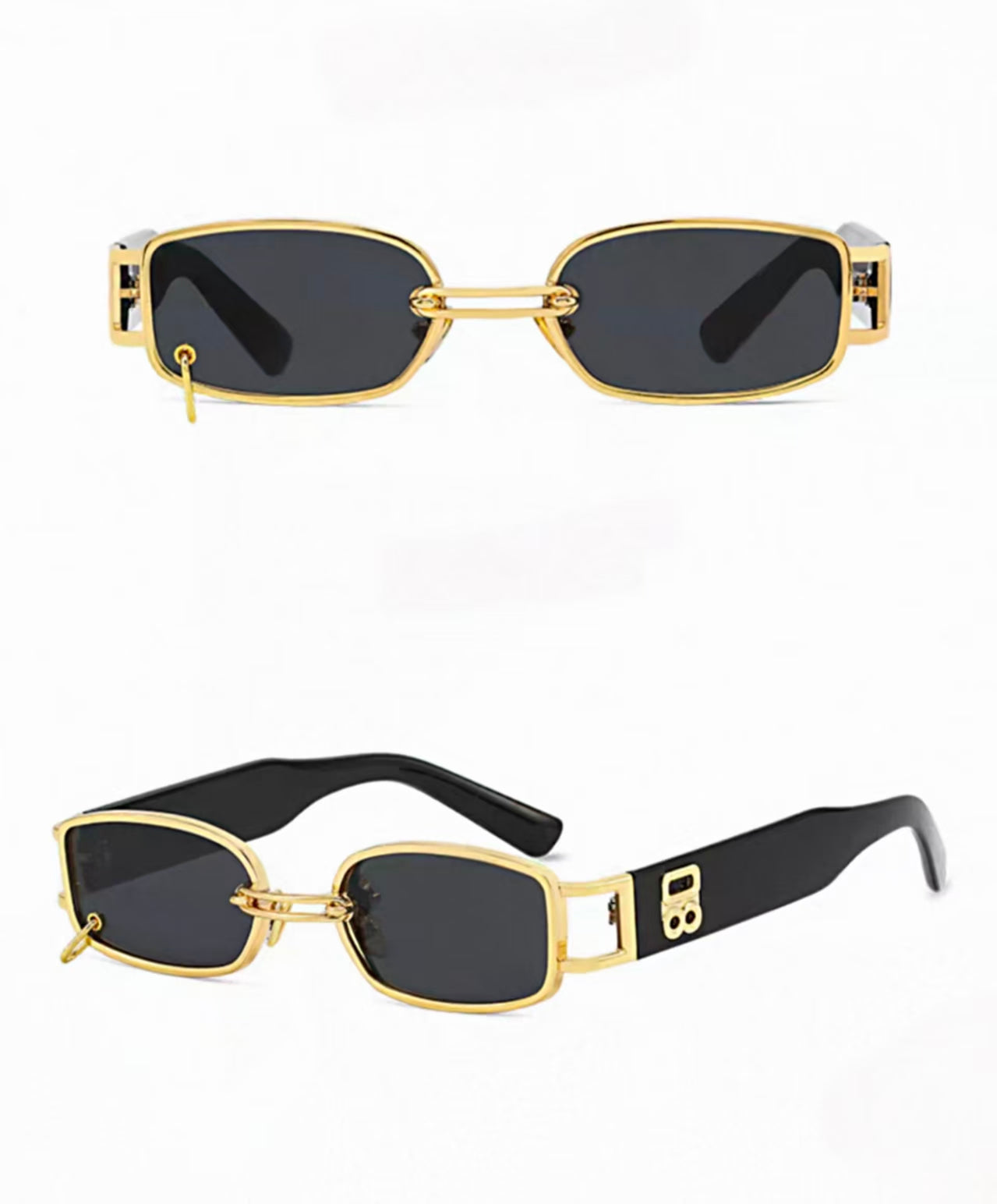 Vintage Cool Metal Small Square Beach UV400 Sunglasses