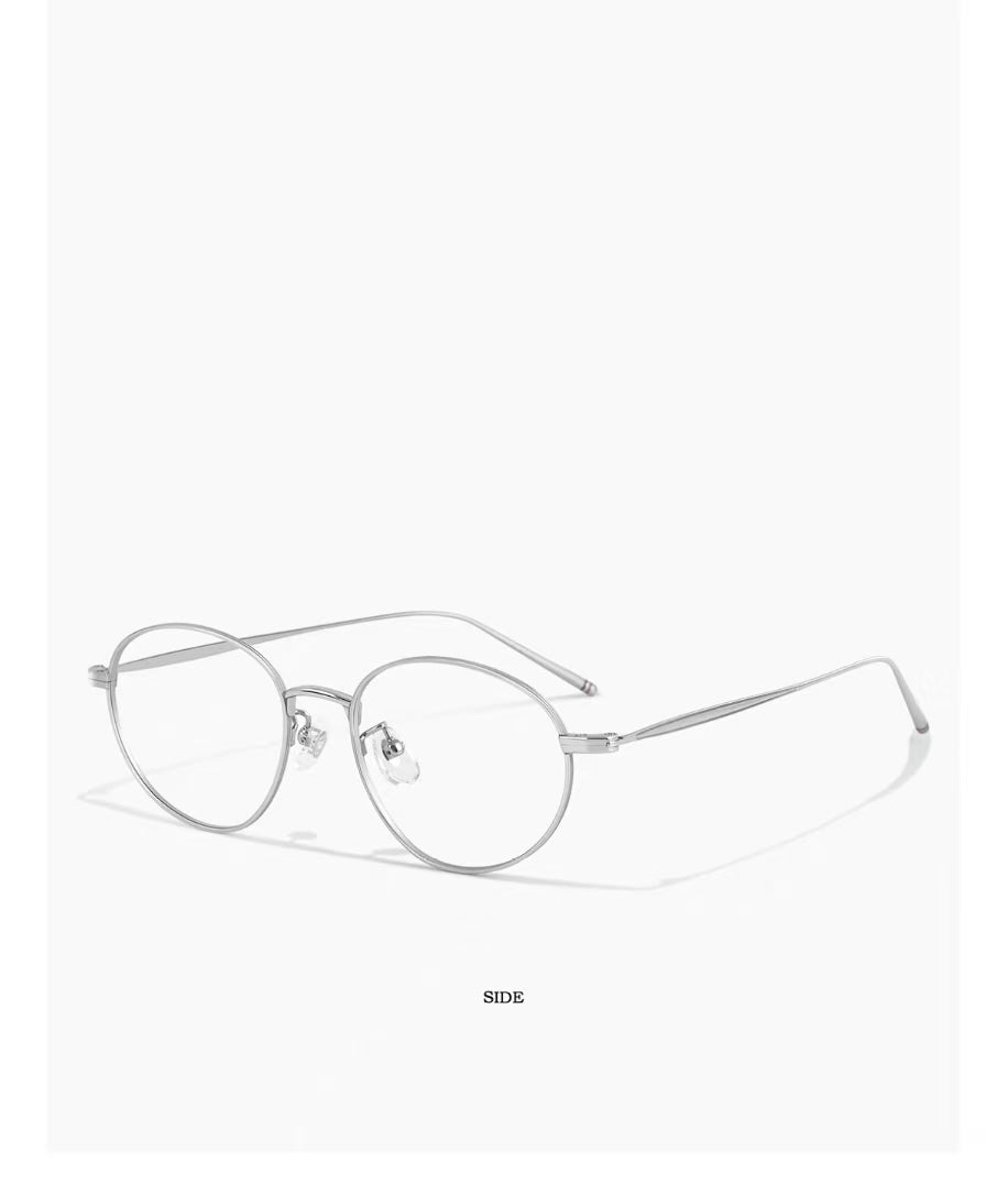 Retro Ultra-Light Gold Wire Oval Titanium Anti-Blue Light Prescription Ready Glasses