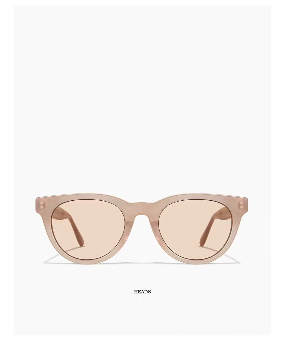 Latte Brown front product view of Summer Beach Women’s Luxury Acetate Nylon Cream UV400 Sunglasses