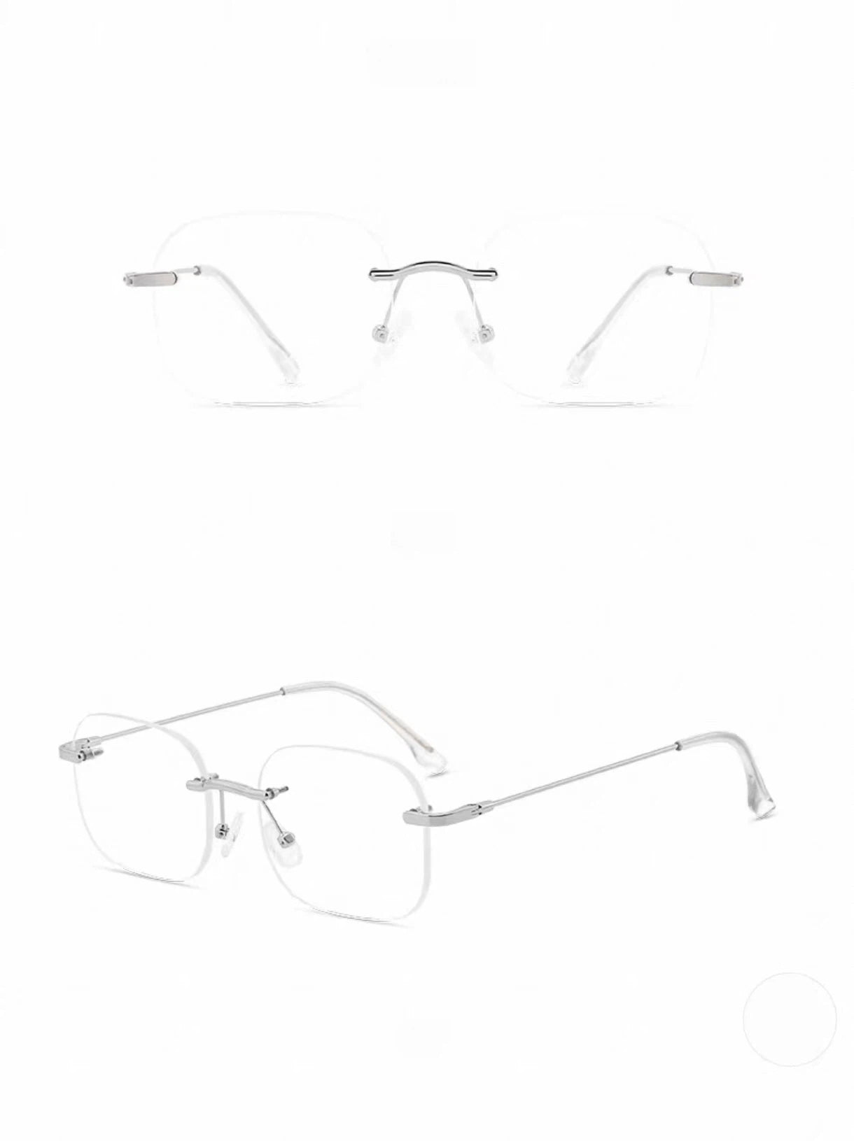 Women's Small-Fit Alloy Rimless Glasses