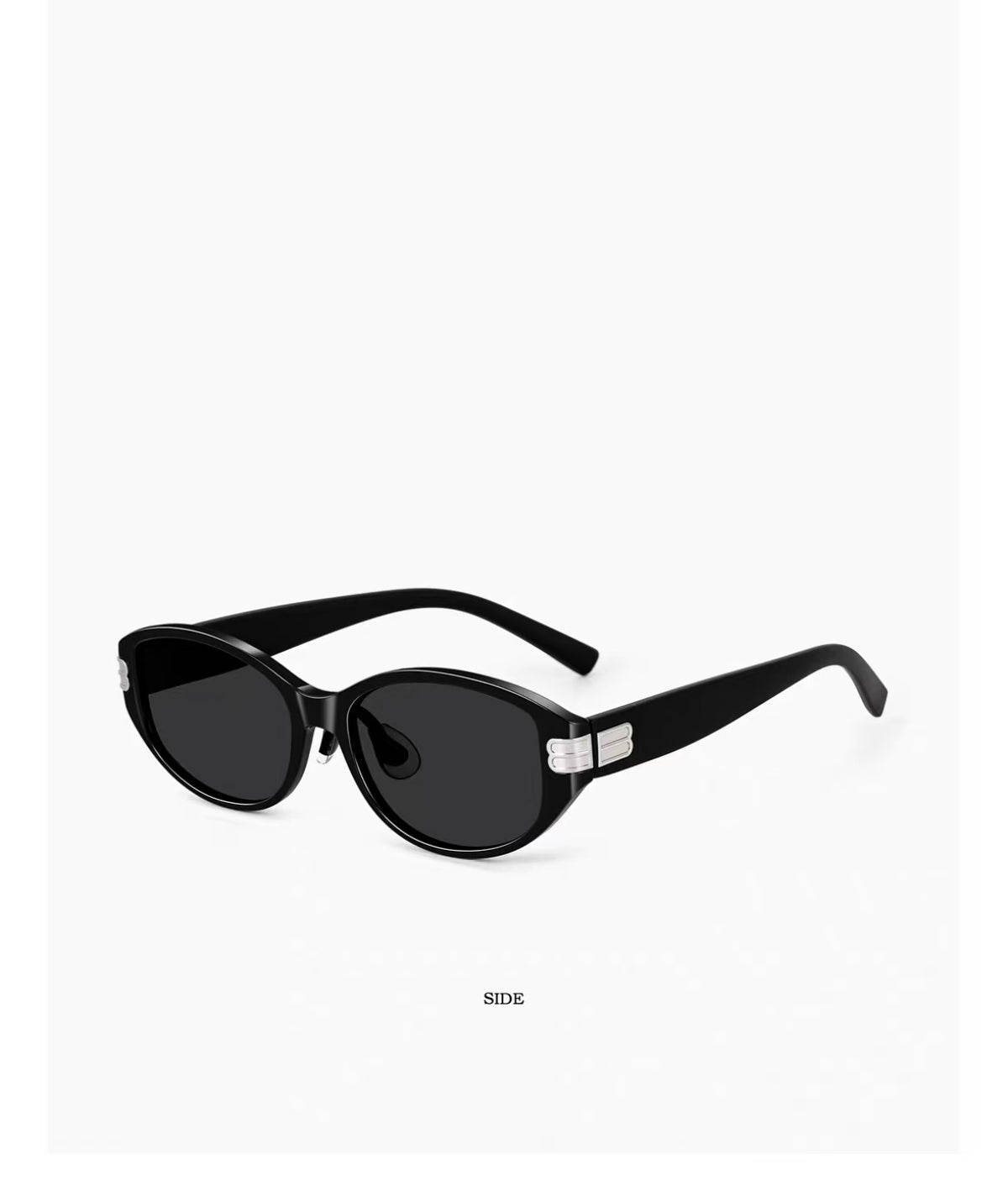 Black Men's TR90 Narrow Cat-Eye UV400 Sunglasses, 45-degree product view