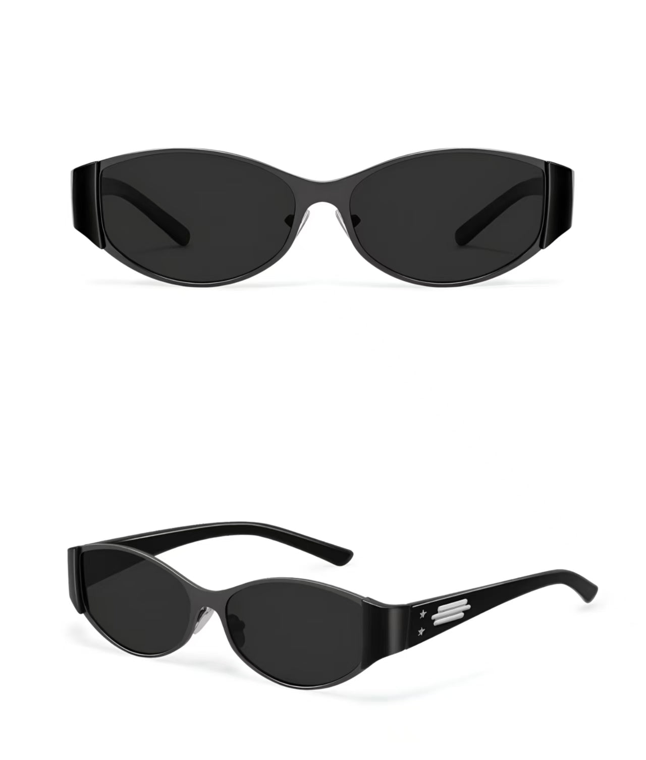 Tortoise Shell Narrow Oval Cat Eye UV400 Polarized Sunglasses