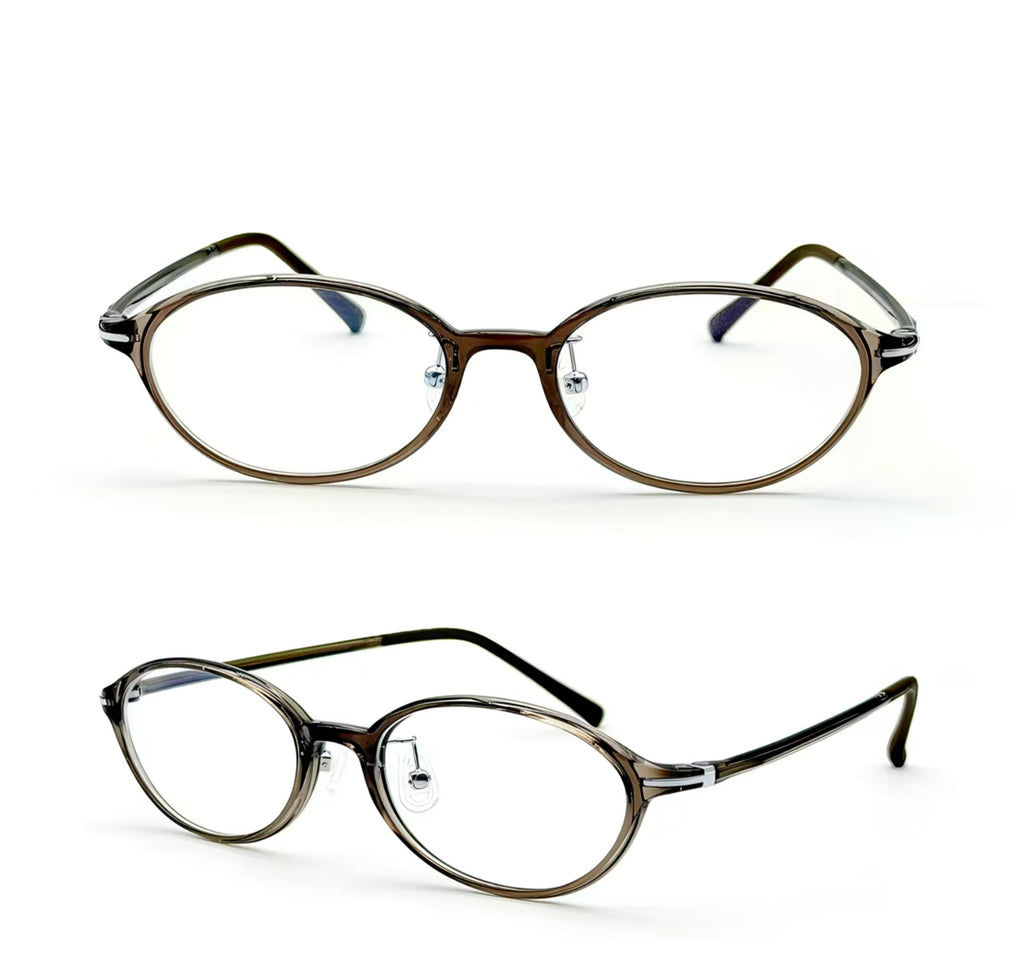 Unisex Small-Fit Ultra-Light TR90 Oval Full-Rim Glasses