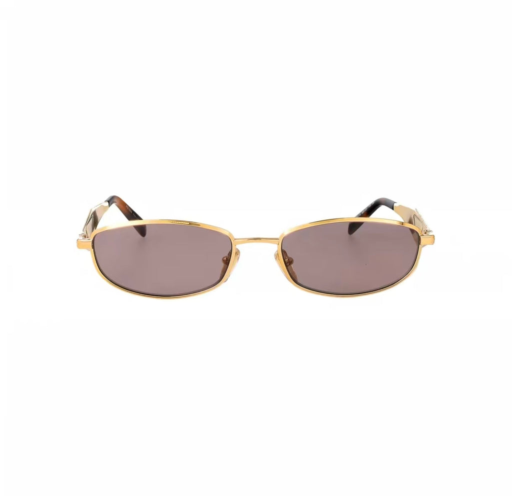 women metal oval sunglasses, front view