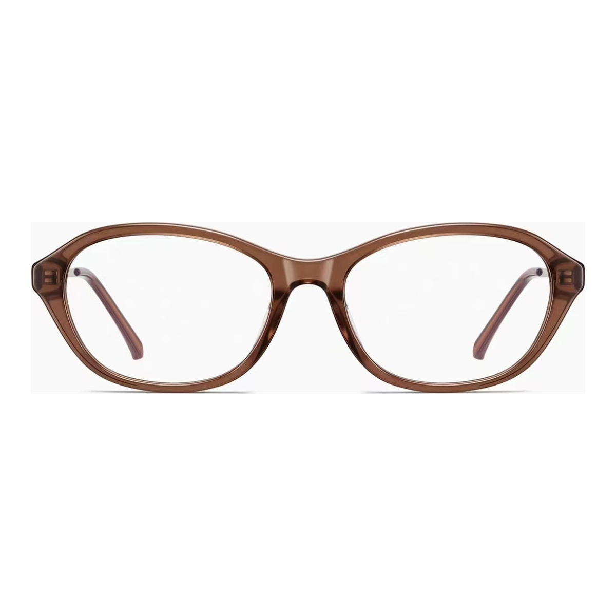 Amber Brown cat-eye full-rim eyeglass frame, front product view