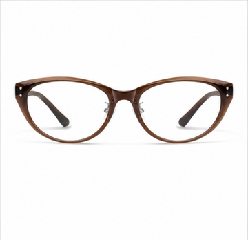 Amber Brown women's retro TR90 cat-eye full-rim glasses, front product view