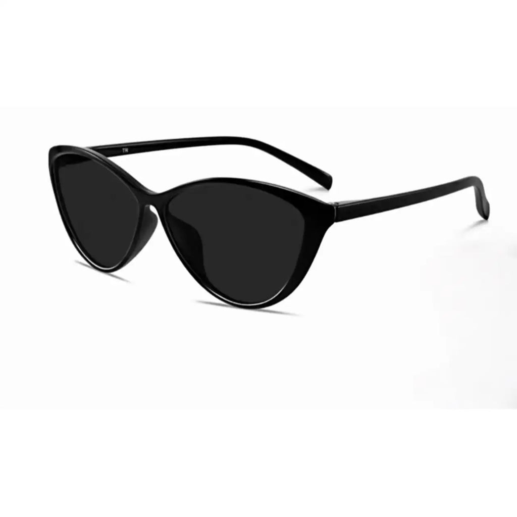 Women’s Black full-rim cat-eye sunglasses, 45-degree product view