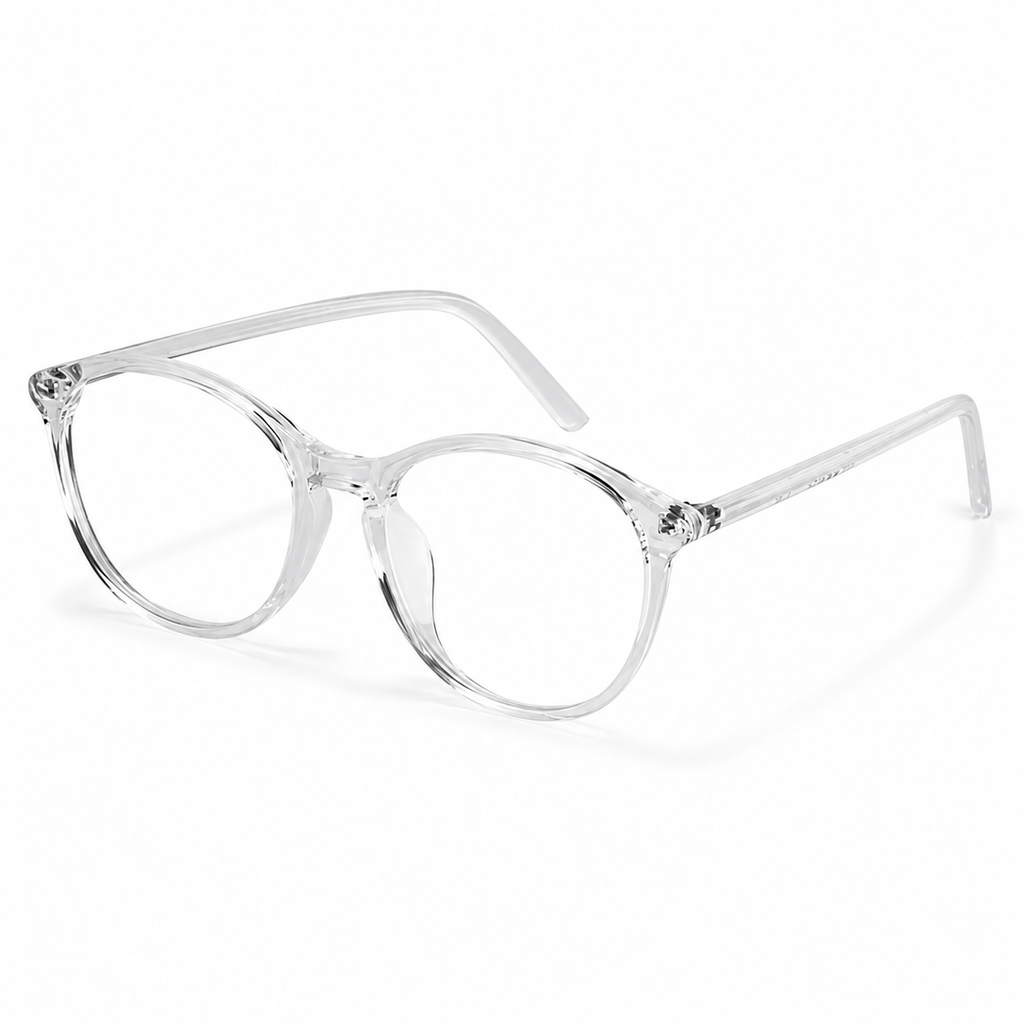 Crystal White eyeglass frame, 45-degree product view