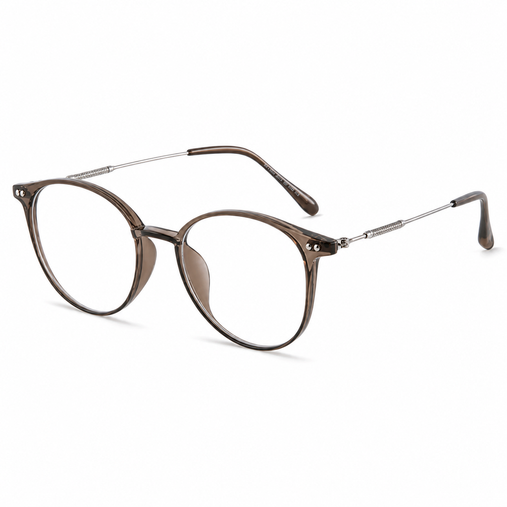 Cool Tea Brown eyeglass frame, 45-degree product view