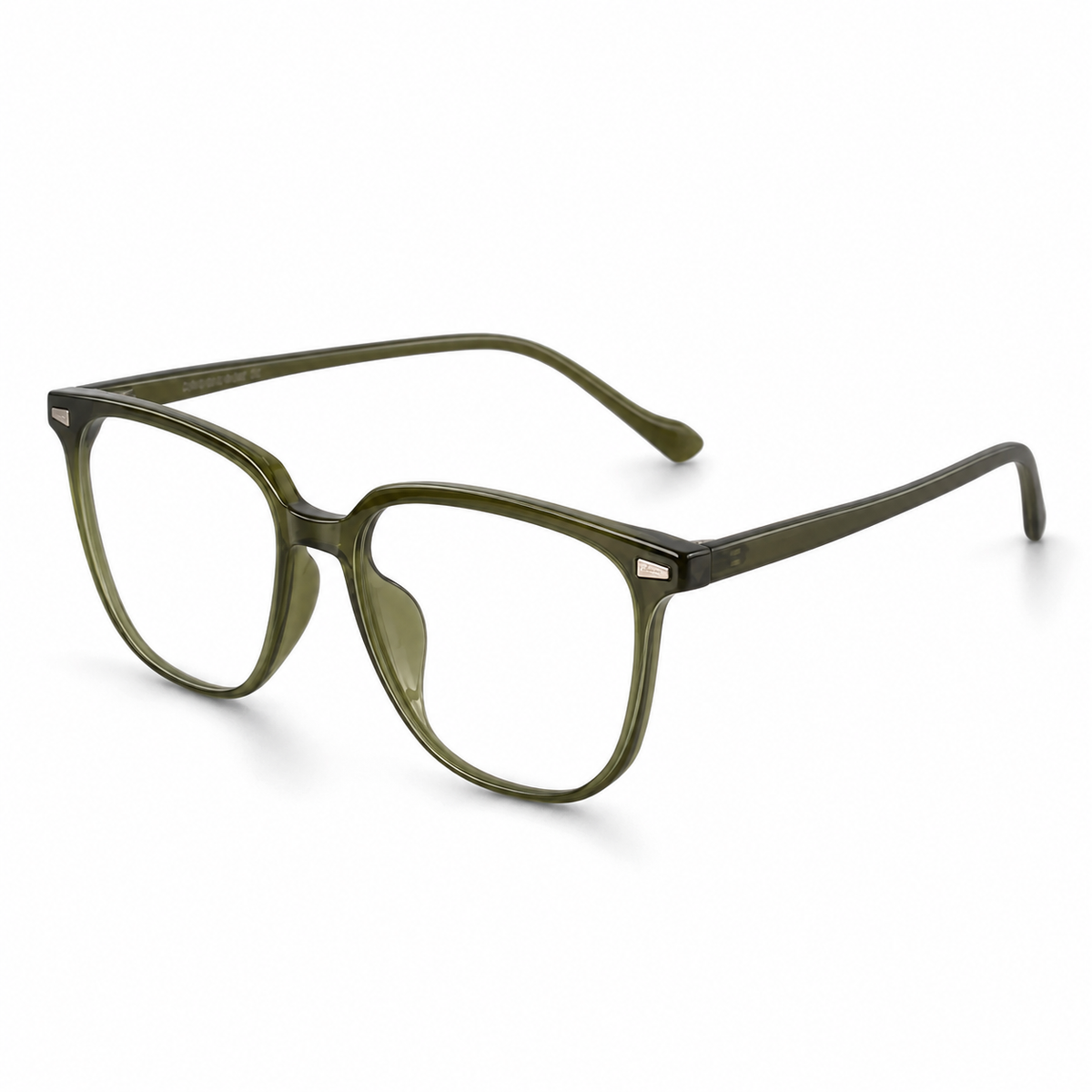 Olive Green eyeglass frame, 45-degree product view