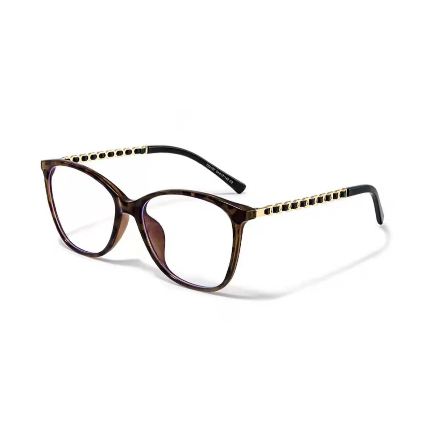 Tortoise Shell eyeglass frame, 45-degree product view
