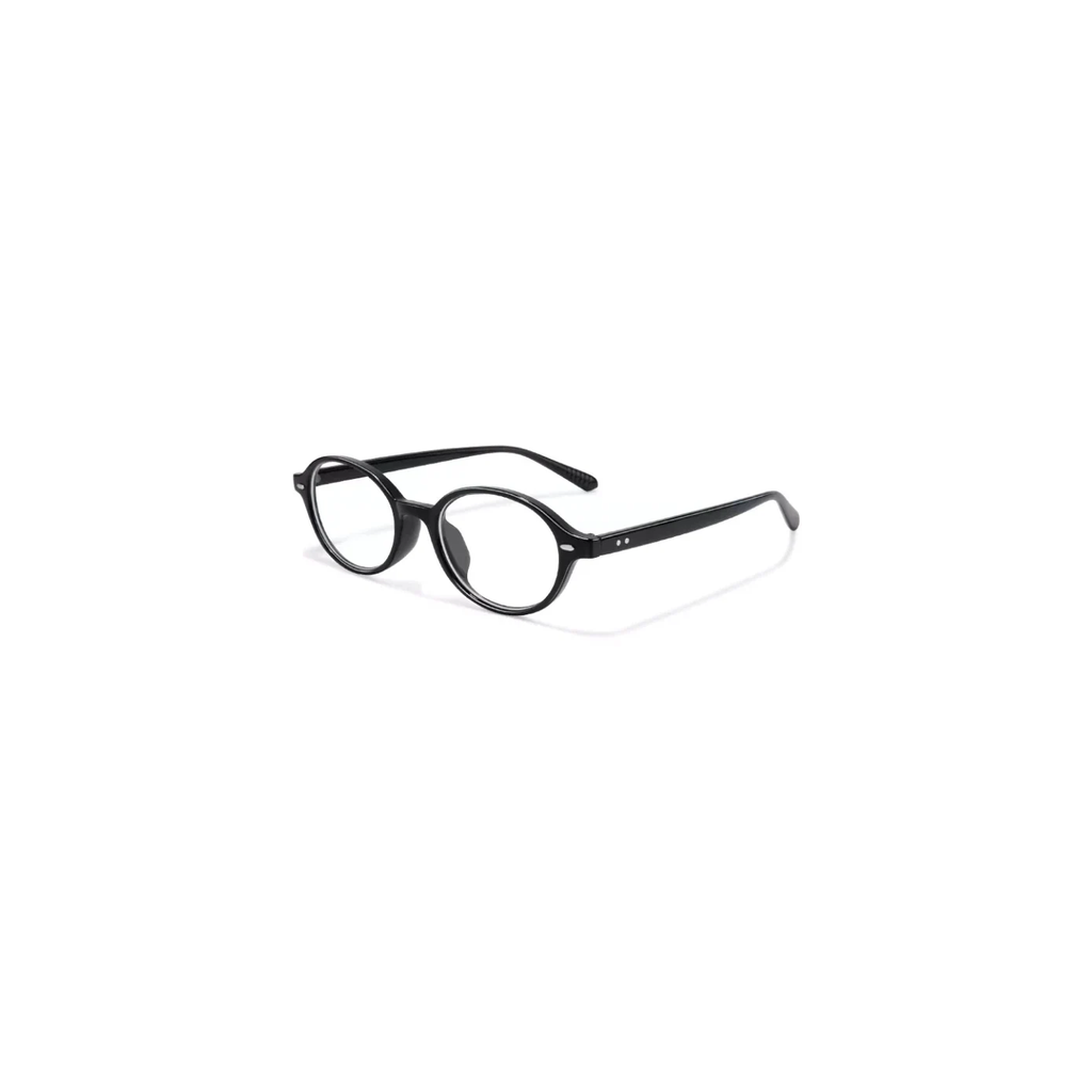 Glossy Black eyeglass frame, 45-degree product view