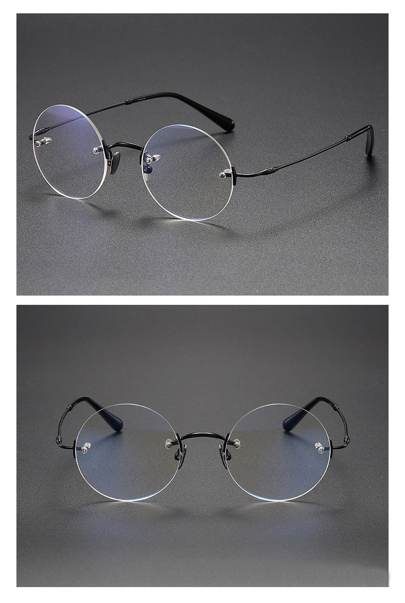 Classic Intellectual Minimalist Rimless Eyeglasses