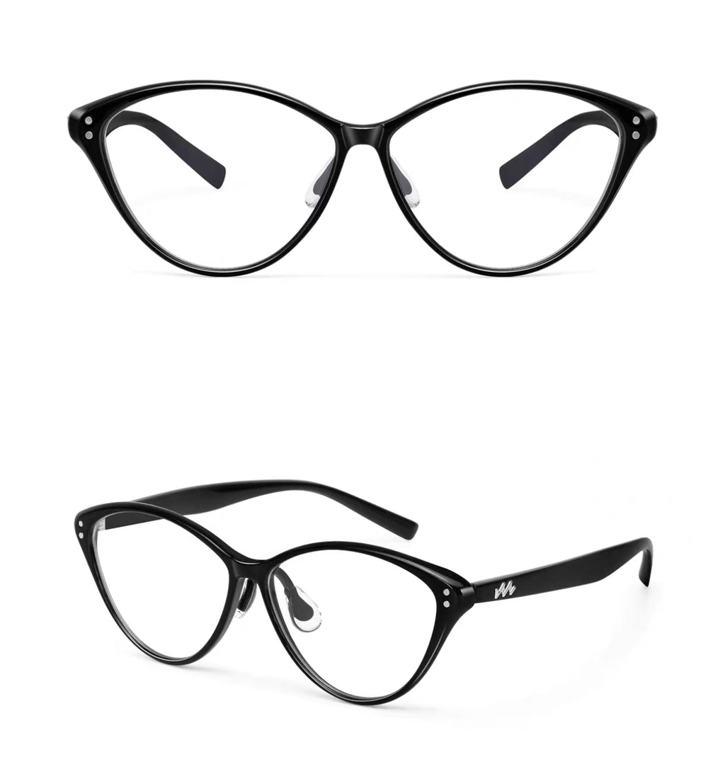 Women’s Chic Retro Black Oversized Cat Eye Blue Light Glasses