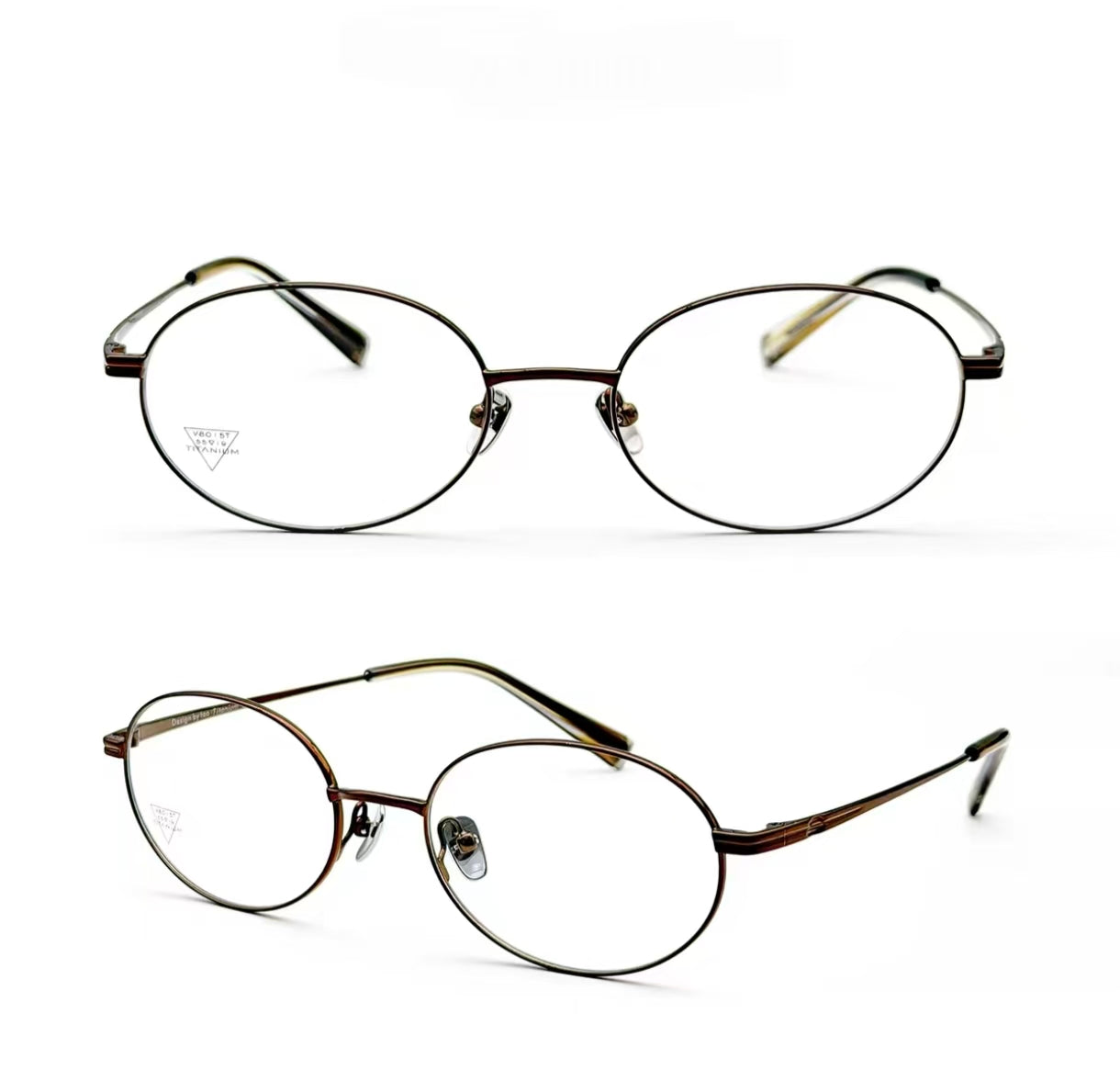 Unisex Ultra-Light Titanium Oval Full-Rim Glasses