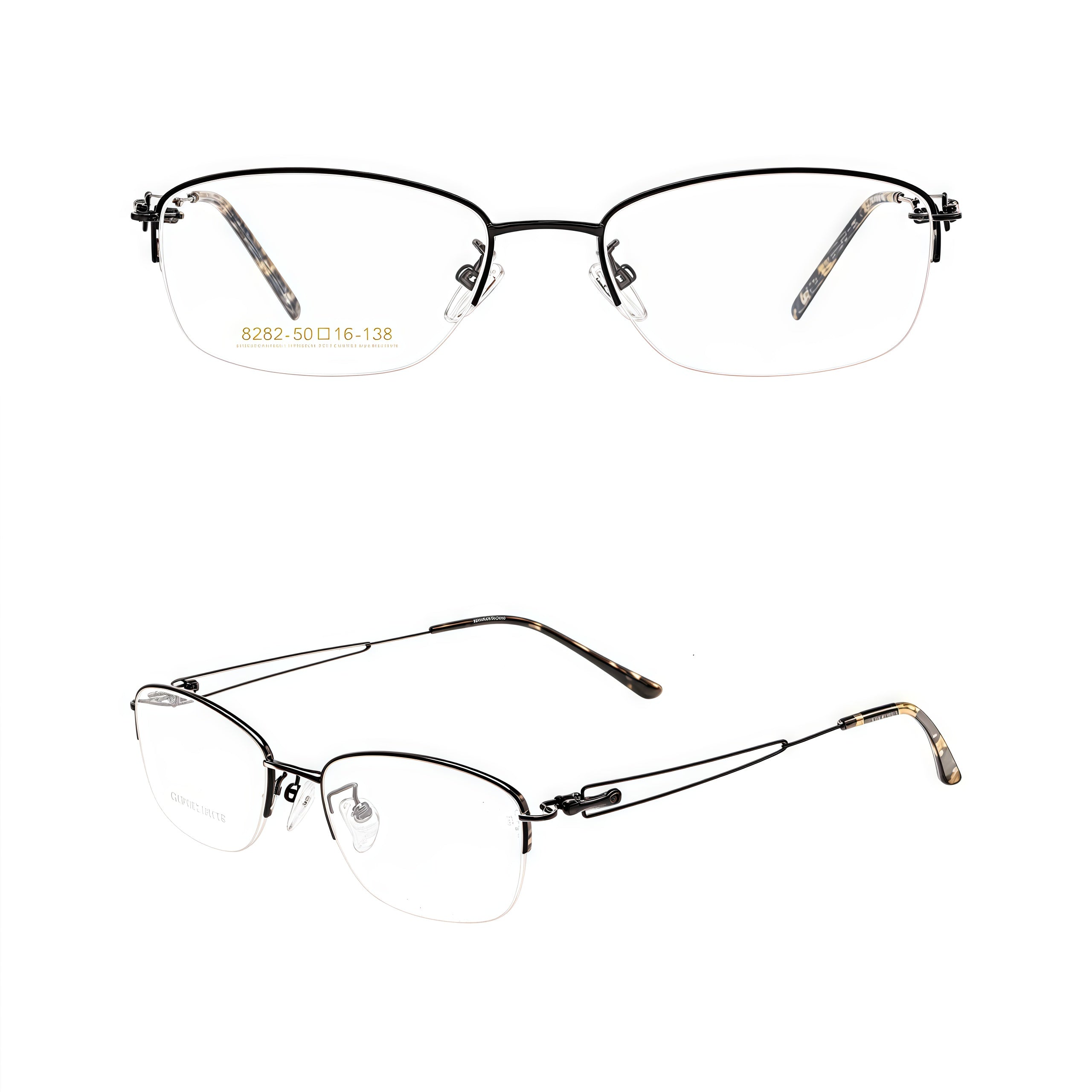 Elegant Refined Comfort Semi-Rimmed Eyeglasses