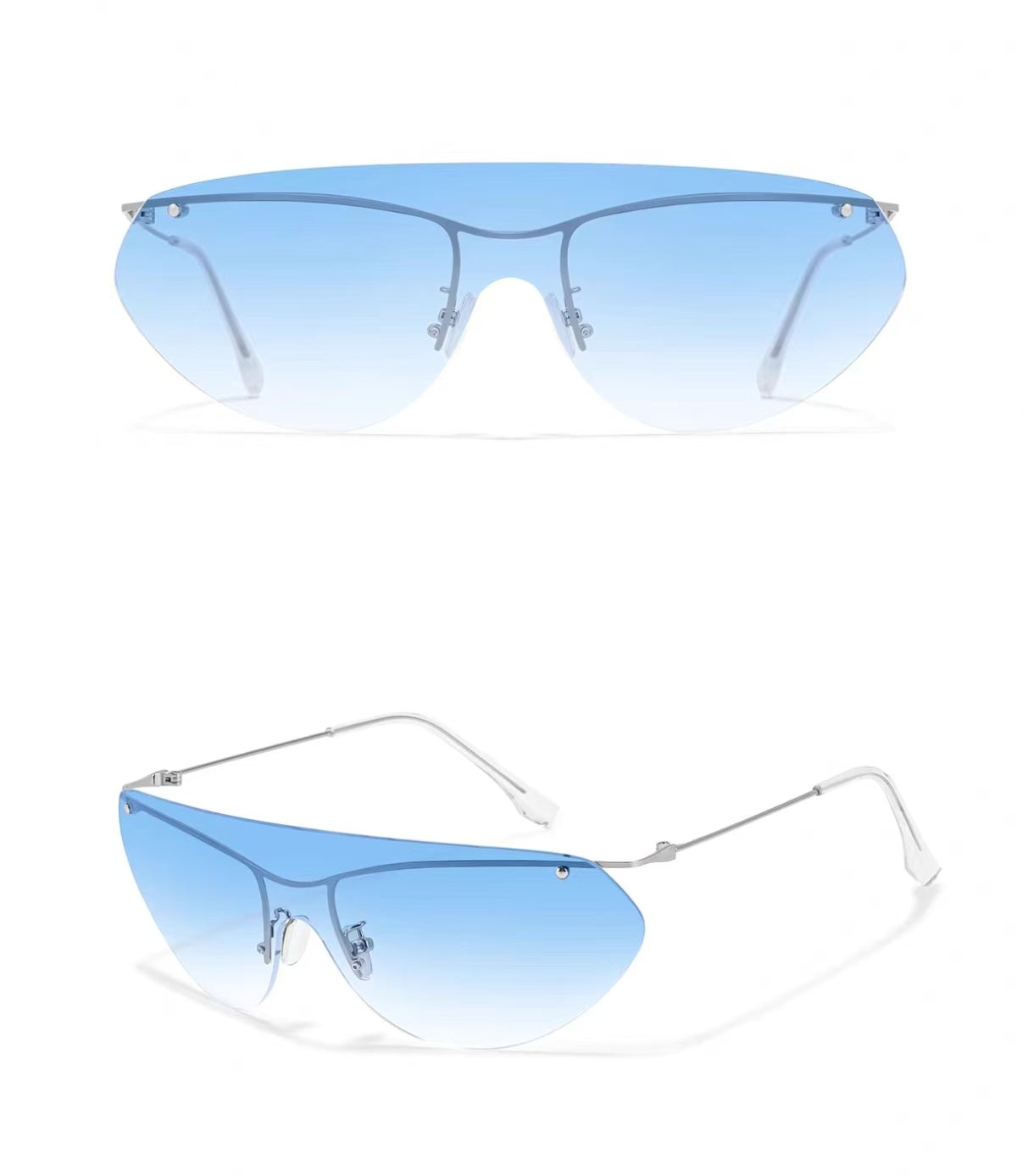 Vintage Women’s Luxury Oversized Rimless UV400 Sunglasses