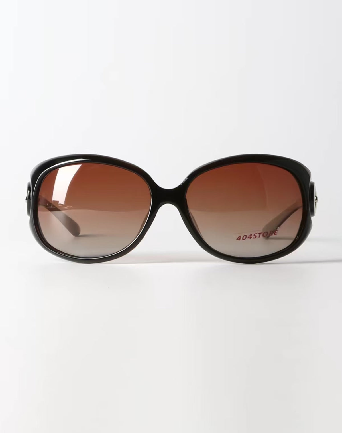 Women’s Espresso Brown full-rim oversized oval sunglasses, front view