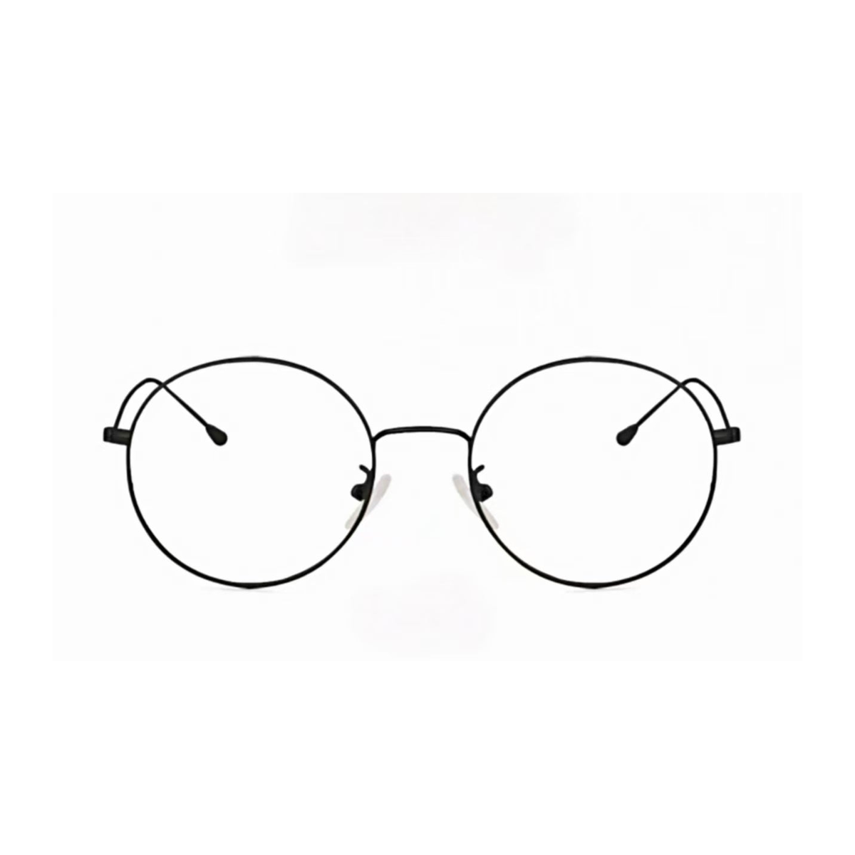 Black retro slim alloy round full-rim frame, front product view