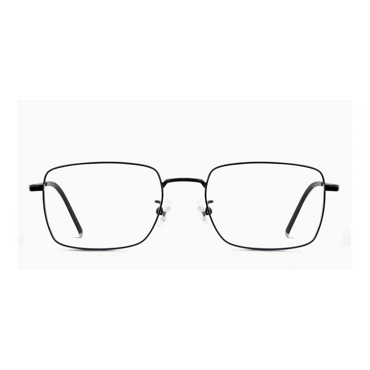Black pure titanium square full-rim glasses, front product view