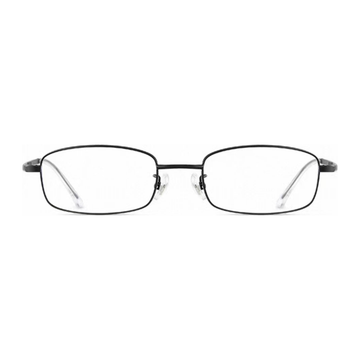 Black ultra-light alloy rectangular full-rim frame, front product view