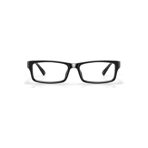 Black TR90 square full-rim glasses, front product view