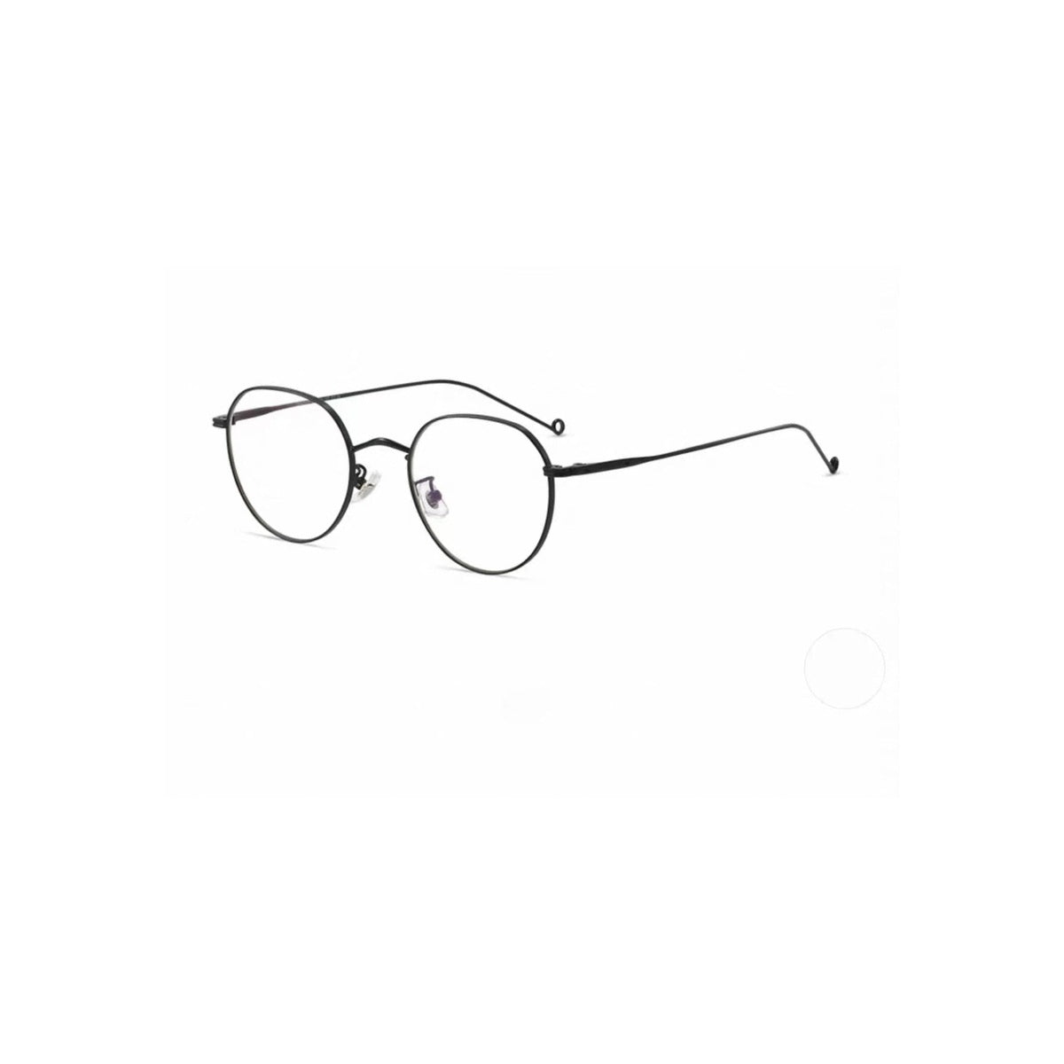 Black small-fit wire full-rim glasses, 45-degree product view