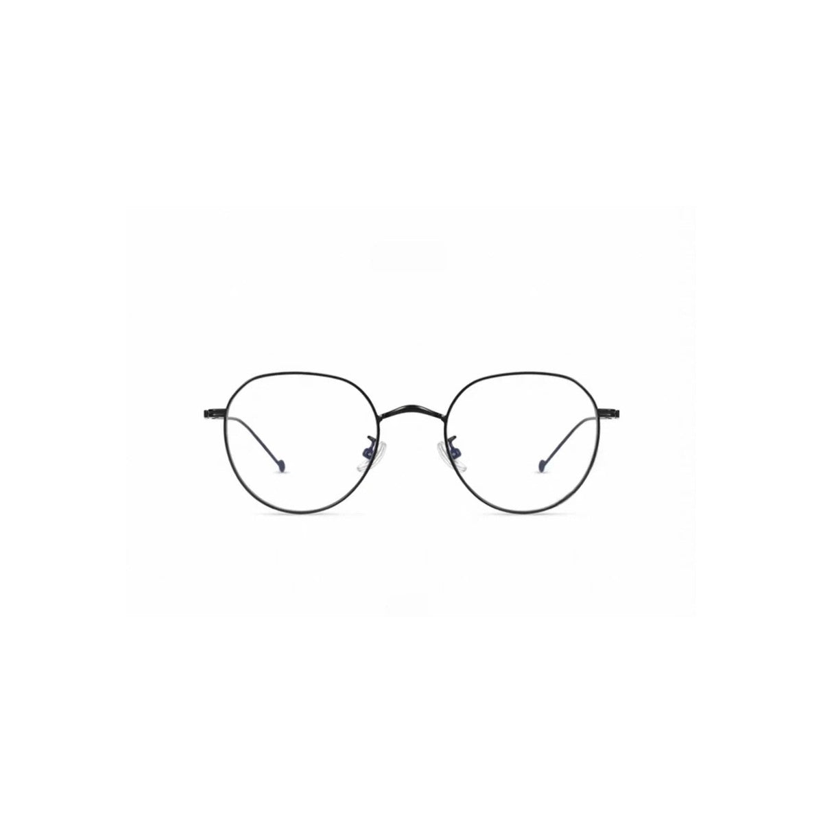 Black small-fit wire full-rim glasses, front product view