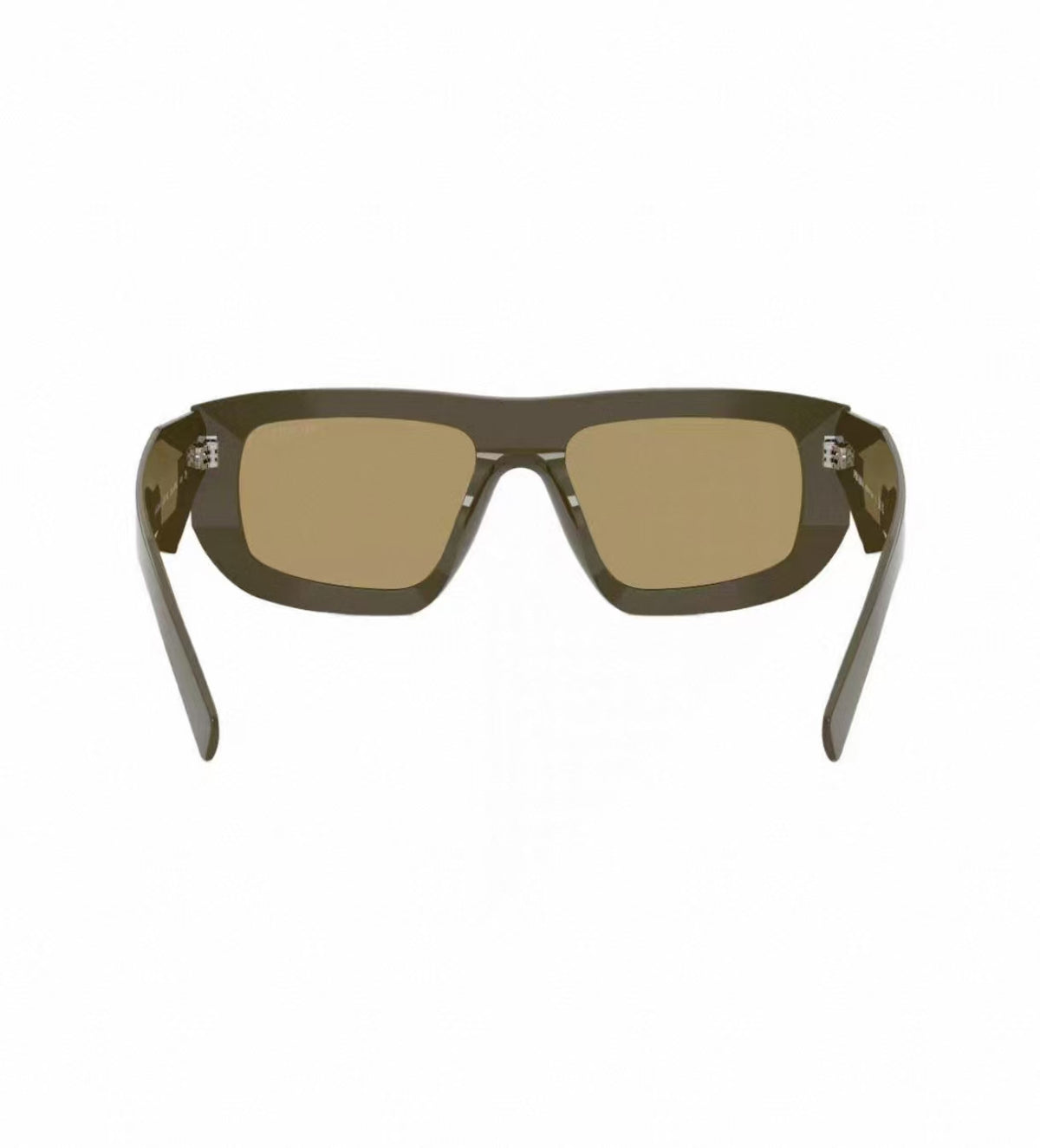 Olive Green unisex acetate rectangle sunglasses, detail-03 view
