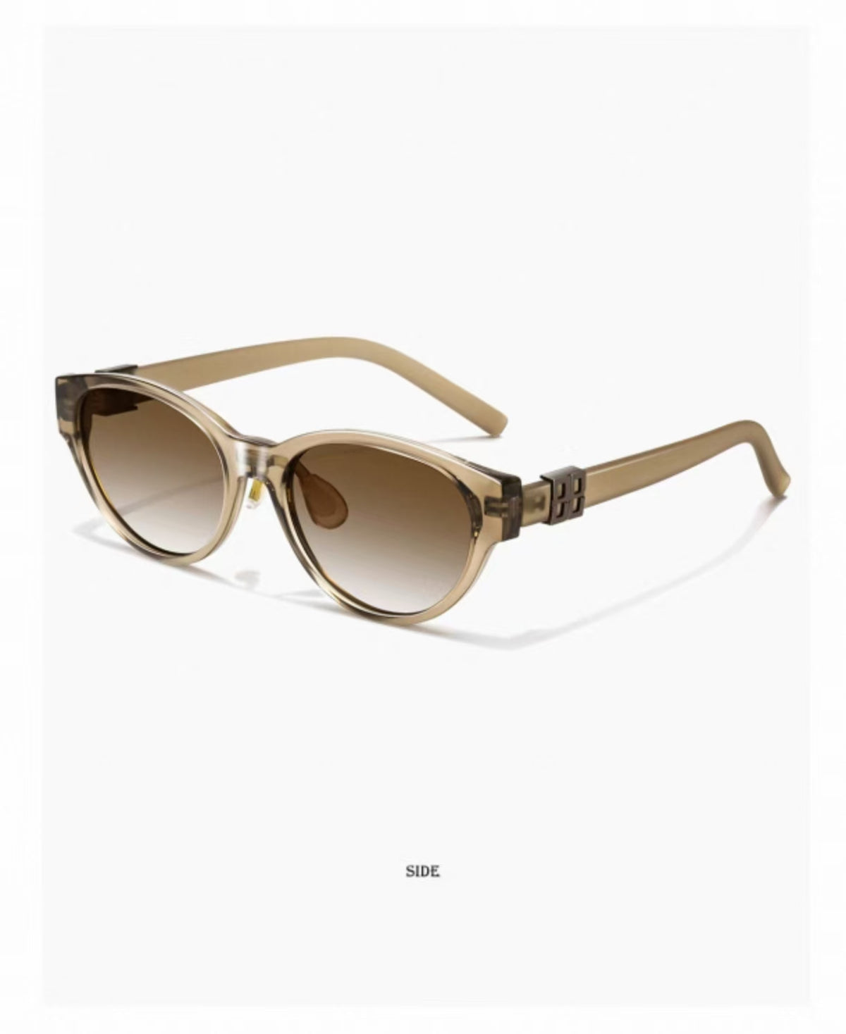 Women’s Brown full-rim cat-eye sunglasses, three-quarter product view
