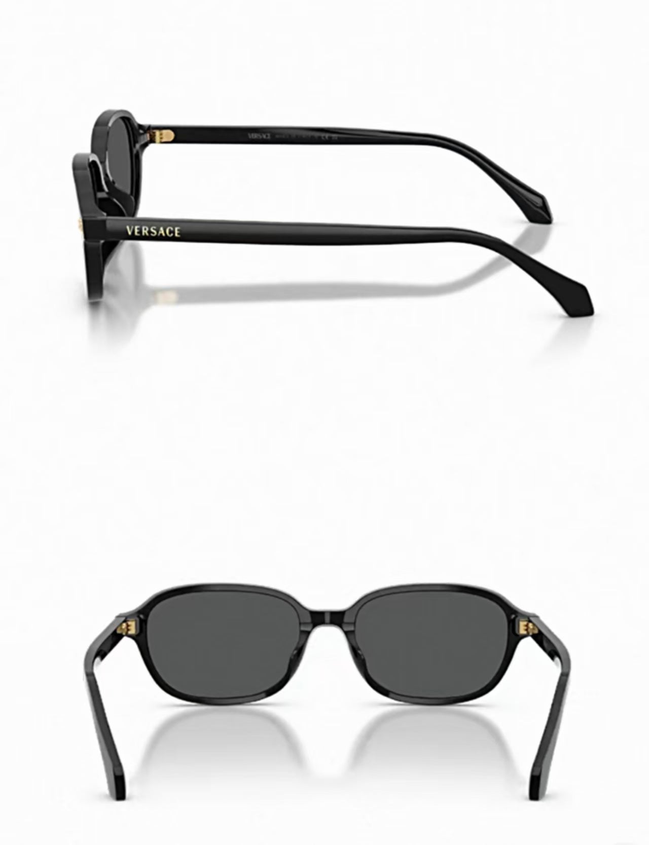 Black Versace O4514D full-rim square sunglasses, side and rear product details