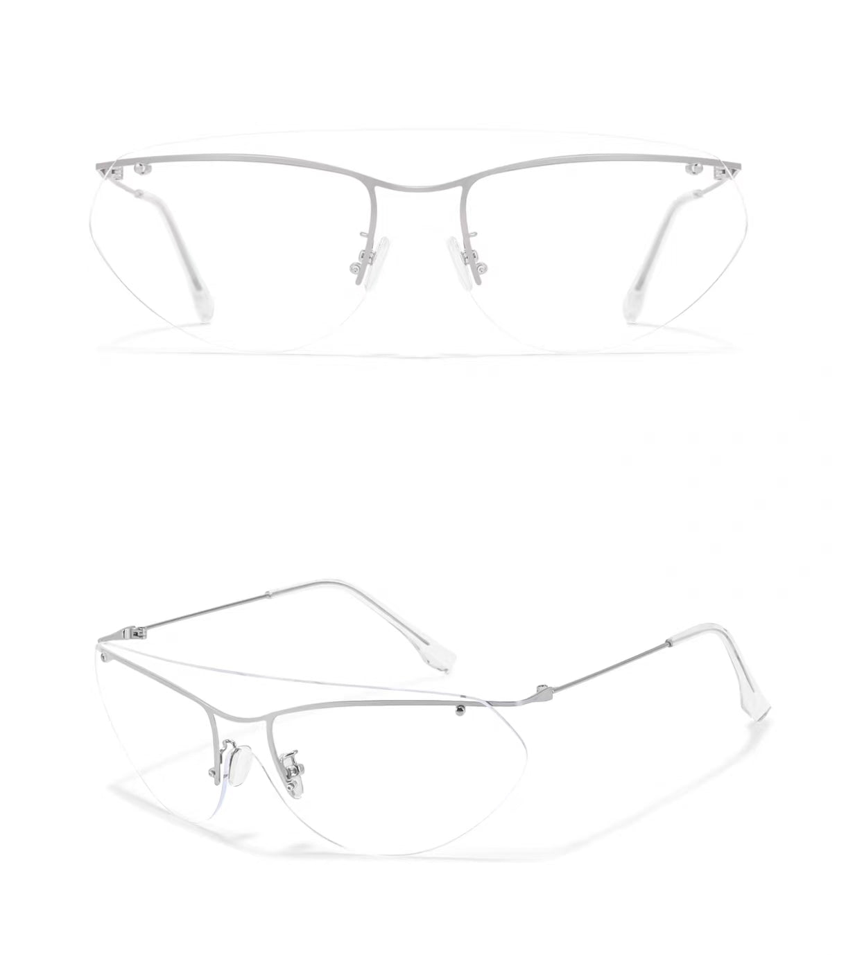 Vintage Women’s Luxury Oversized Rimless UV400 Sunglasses