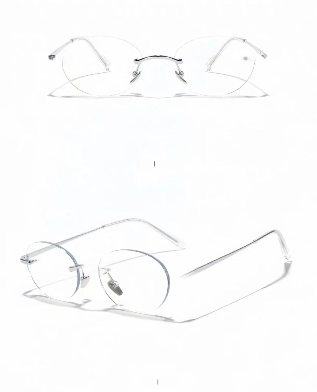 Unisex Oval Rimless Anti-Blue Light Prescription Ready Glasses