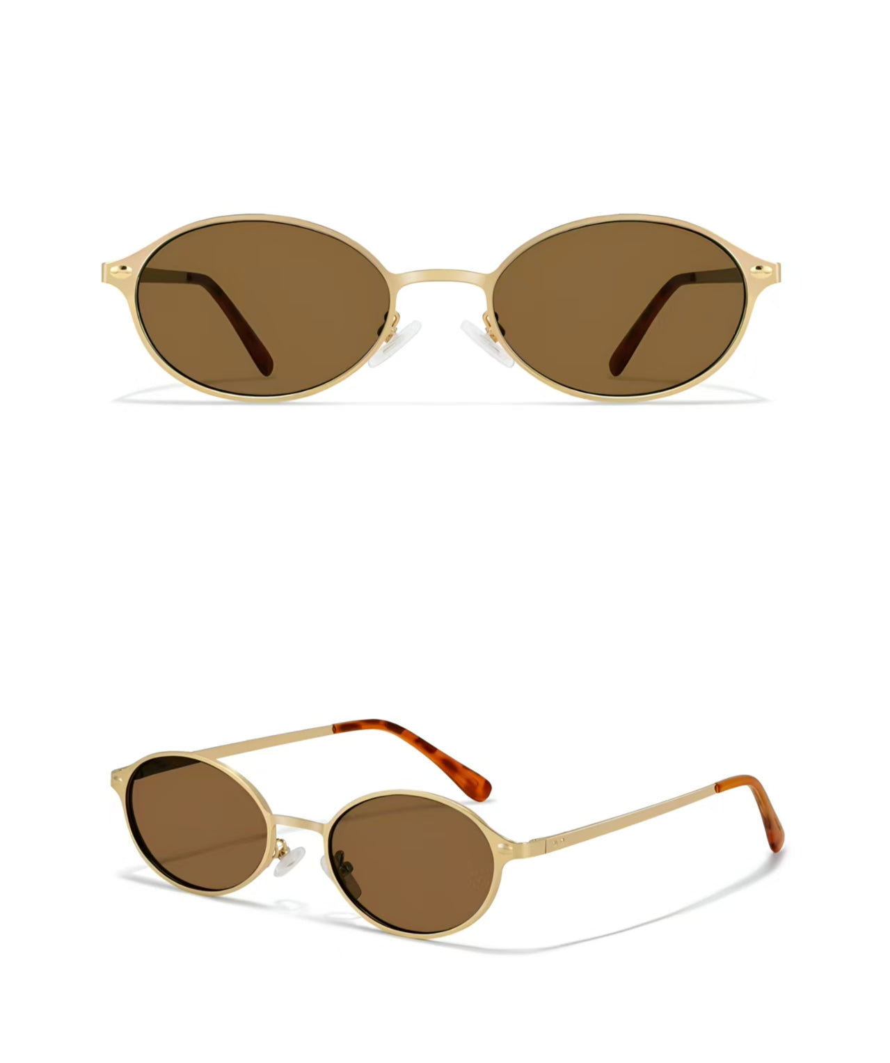 Vintage Women’s Fashion Brown Narrow UV400 Sunglasses