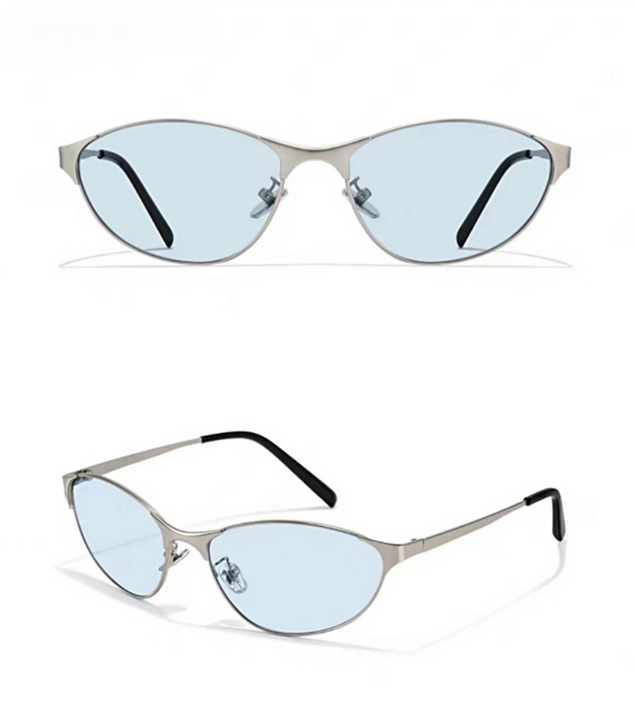 Y2K Vintage Women’s Blue Small Cat Eye Sunglasses