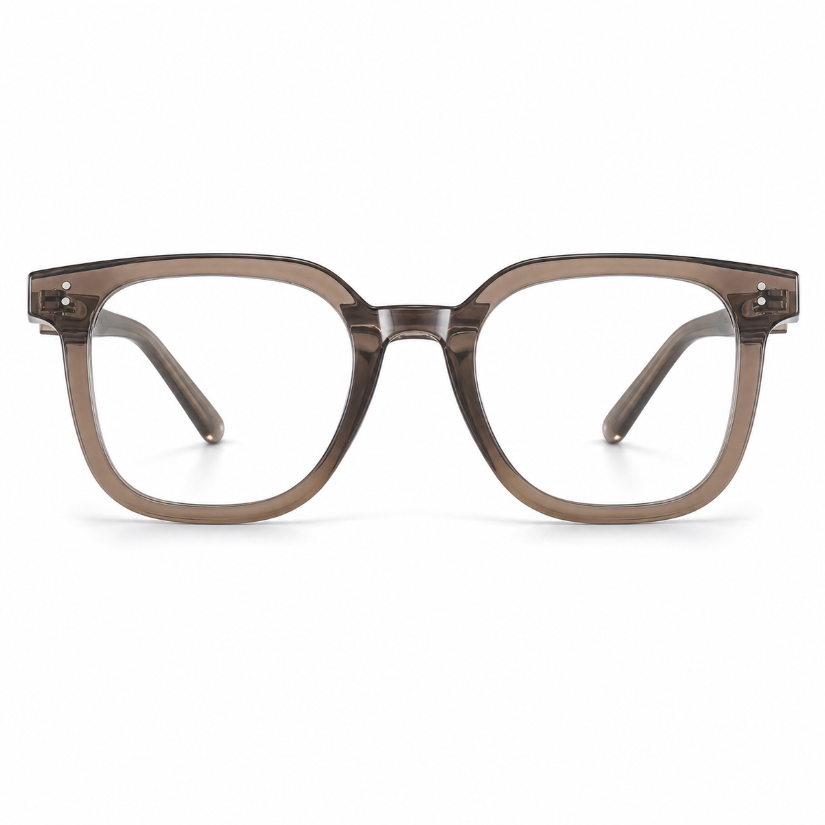 Cool Tea Brown TR90 intellectual oversized rounded-square full-rim glasses, front product view